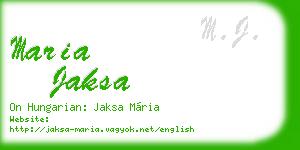 maria jaksa business card