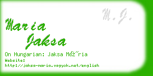 maria jaksa business card